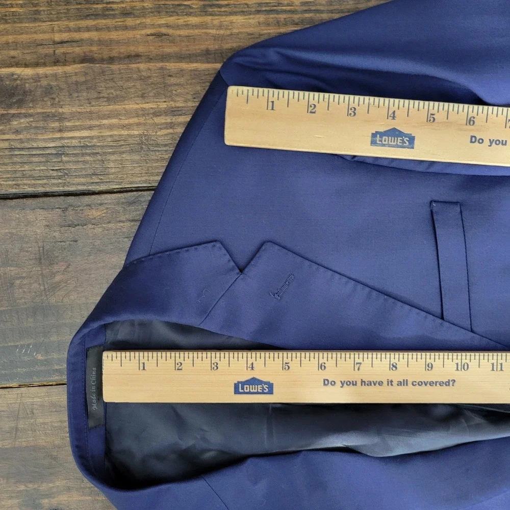 Calvin Klein Men's Sport Coat Blazer Two Button Blue Wool Extreme Slim Fit 40L